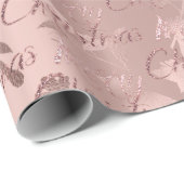 メリークリスマスバラフローラグリッタースクリプトコテージ ラッピングペーパー (ロールコーナー)