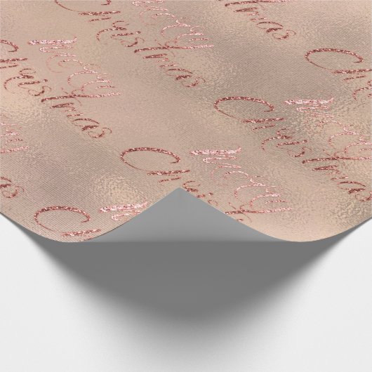 メリークリスマスバラ金ゴールドアイボリーバーラップコテージ ラッピングペーパー (角)