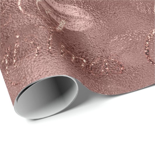 メリークリスマスバラ金ゴールドグリッタースクリプトキス唇 ラッピングペーパー (ロールコーナー)