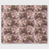 メリークリスマスバラ金ゴールドグリッタースクリプトバラピンク ラッピングペーパー (フラット)