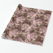 メリークリスマスバラ金ゴールドグリッタースクリプトバラピンク ラッピングペーパー (アンロールド)