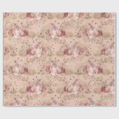 メリークリスマスバラ金ゴールドグリッタースクリプトフローラ ラッピングペーパー (フラット)