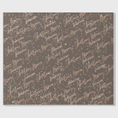 メリークリスマスバラ金ゴールドスクリプト名Brown ラッピングペーパー (フラット)