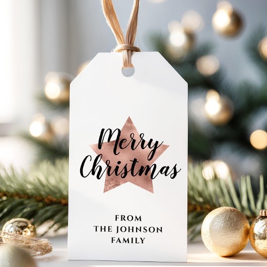 メリークリスマスバラ金ゴールドスター ギフトタグ