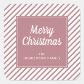 メリークリスマスバラ金ゴールドストライプ スクエアシール (正面)