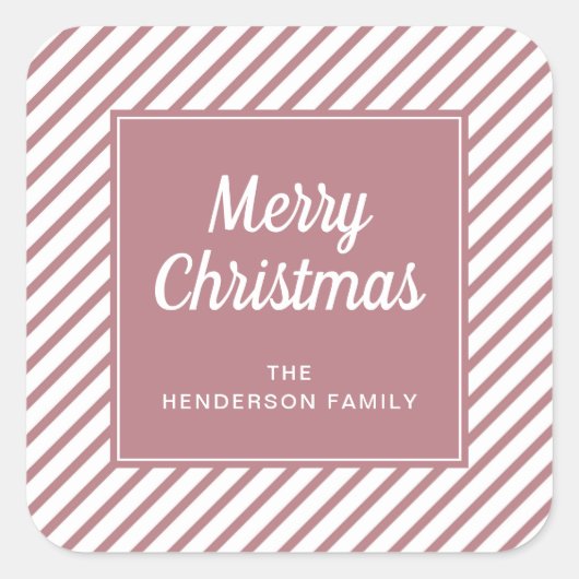 メリークリスマスバラ金ゴールドストライプ スクエアシール (正面)