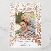 メリークリスマスバラ金ゴールドポインセチア箔カード 箔シーズンカード (正面)