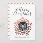 メリークリスマスバラ金ゴールドリース写真 シーズンカード (正面/裏面)