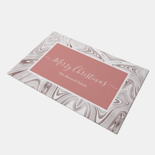 メリークリスマスバラ金ゴールド旋回ファミリー名 ドアマット (アングル)