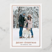 メリークリスマスバラ金ゴールド装飾写真縁ど 箔シーズンカード (正面)