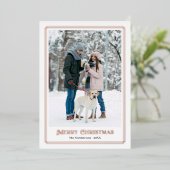 メリークリスマスバラ金ゴールド装飾写真縁ど 箔シーズンカード (立ち正面)