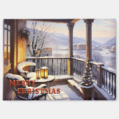 メリークリスマスバルコニーイタリアンマグネット マグネット (正面)