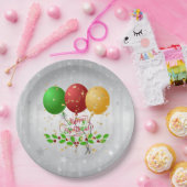 メリークリスマスバルーンと紙吹雪 ペーパープレート (パーティー)