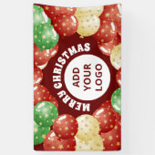 メリークリスマスバルーンカスタム会社パーティーレッド 横断幕 (縦)