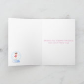 メリークリスマスバレリーナ雪のグローブピンク、白 シーズンカード (内部)