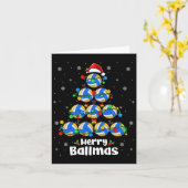 メリークリスマスバレーボールクリスマスツリープレーヤー恋人 カード (黄色い花)