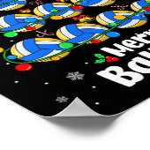 メリークリスマスバレーボールクリスマスツリープレーヤー恋人 ポスター (角)