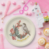 メリークリスマスバードリース ペーパープレート (パーティー)