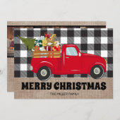メリークリスマスバーラップバッファロープリッドトラックの写真 シーズンカード (正面/裏面)