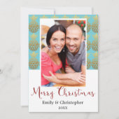 メリークリスマスパイナップルホリデーフォトカード シーズンカード (正面)