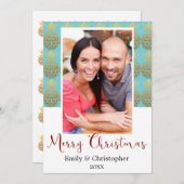 メリークリスマスパイナップルホリデーフォトカード シーズンカード (正面/裏面)