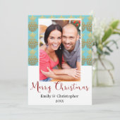 メリークリスマスパイナップルホリデーフォトカード シーズンカード (スタンド正面)