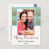 メリークリスマスパイナップルホリデーフォトカード シーズンポストカード (正面/裏面)