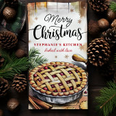 メリークリスマスパイベーキング パーソナライズされた キッチンタオル