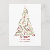 メリークリスマスパインとヒイラギの木が動く シーズンポストカード (正面)