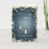 メリークリスマスパインの木々雪の緑 シーズンカード (正面)