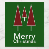 メリークリスマスパインの木抽象芸術季節 ワインラベル (シングルラベル)