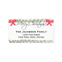 メリークリスマスパインガーランド差出人住所 ラベル