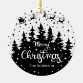 メリークリスマスパインサンタクローストナディースリー セラミックオーナメント (裏面)