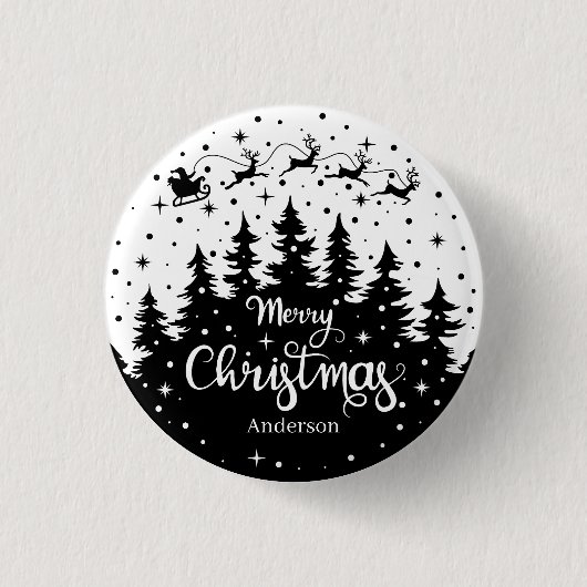 メリークリスマスパインサンタクローストナディースリー 缶バッジ (正面)