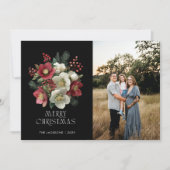 メリークリスマスパインタリーヘレボアホリデーデザイン シーズンカード (正面)