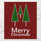 メリークリスマスパインツリーズ抽象芸術赤緑 ワインラベル (シングルラベル)