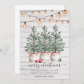 メリークリスマスパインツリーファームホリデーカード シーズンカード (正面/裏面)