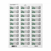 メリークリスマスパインツリーフォレスト（鳥）ショウジョウコウカンチョウ鳥 ラベル (フルシート)