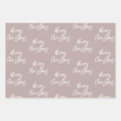 メリークリスマスパインベリーズパターン赤面 ラッピングペーパーシート (正面3)