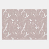 メリークリスマスパインベリーズパターン赤面 ラッピングペーパーシート (正面2)