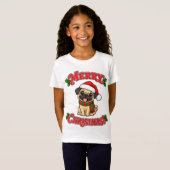 メリークリスマスパグ Tシャツ (正面フル)