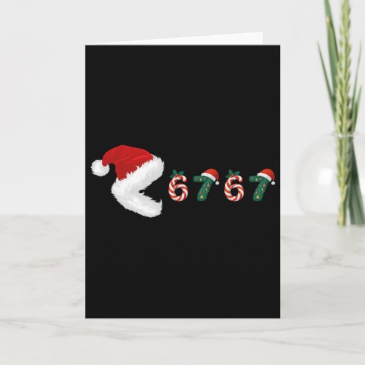 メリークリスマスパジャマを食べる67のミームシックスセブン カード (正面)