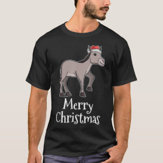 メリークリスマスパジャマスドンキーサンタスハットギフトドン Tシャツ