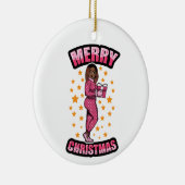 メリークリスマスパジャマメラニンXマスセーターシエスタ セラミックオーナメント (右)