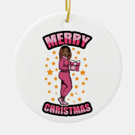 メリークリスマスパジャマメラニンXマスセーターシエスタ セラミックオーナメント