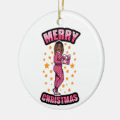 メリークリスマスパジャマメラニンXマスセーターシエスタ セラミックオーナメント (左)