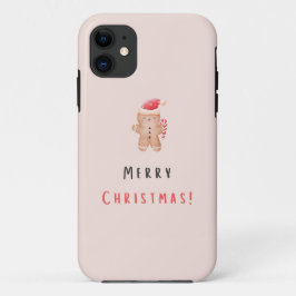 メリークリスマスパステルピンクジンジャーパン iPhone 11 ケース