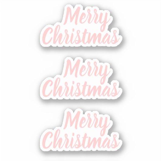 メリークリスマスパステルピンクトレンディーミニマル シール (正面)