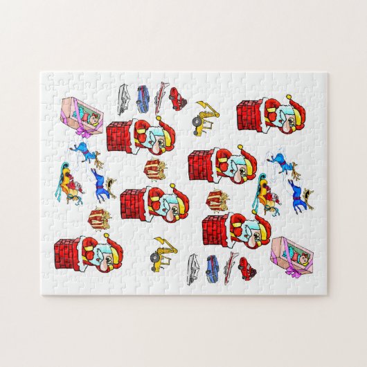 メリークリスマスパズルクリスマスサンタのおもちゃ ジグソーパズル (横)