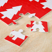 メリークリスマスパズルクリスマスホワイトツリーズレッド ジグソーパズル (側面)